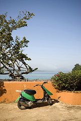 Image showing motorbike by sea