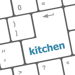 Image showing kitchen word on computer keyboard keys