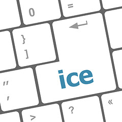 Image showing ice word on computer pc keyboard key