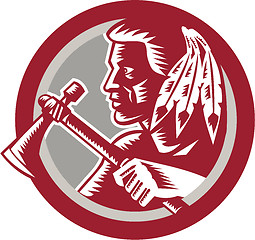 Image showing Native American Tomahawk Warrior Circle