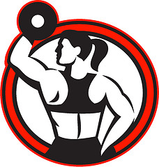 Image showing Female Lifting Dumbbell Fitness Side Circle