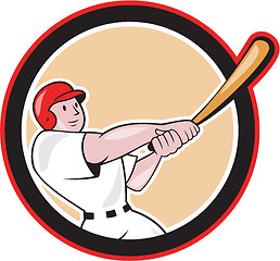 Image showing Baseball Player Batting Circle Cartoon
