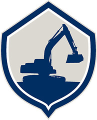 Image showing Mechanical Digger Excavator Shield Retro