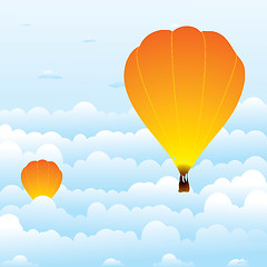 Image showing hot air balloon in clouds