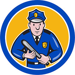 Image showing Policeman With Night Stick Baton Circle
