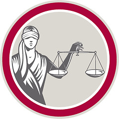 Image showing Lady Blindfolded Holding Scales Justice Circle