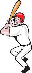 Image showing Baseball Player Batting Side Isolated Cartoon