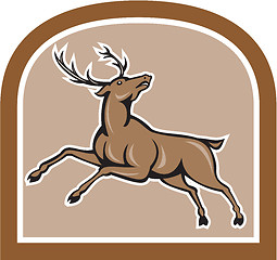 Image showing Stag Deer Looking Up Jumping Cartoon