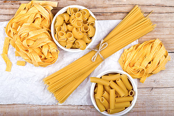 Image showing raw pasta and white paper