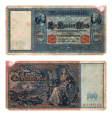 Image showing Reichsbanknote, one hundred marks