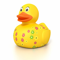 Image showing rubber duck with flowers