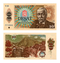 Image showing ten kronas, Czechoslovakia, 1986