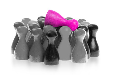 Image showing Pink pawn is crowdsurfing