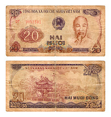 Image showing twenty dongs, Socialist Republic Vietnam, 1985