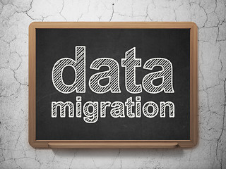 Image showing Data concept: Data Migration on chalkboard background