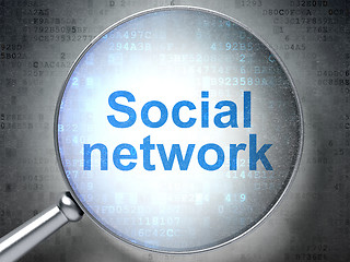 Image showing Social network concept: Social Network with optical glass