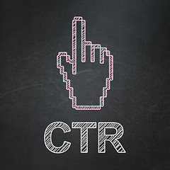Image showing Finance concept: Mouse Cursor and CTR on chalkboard background
