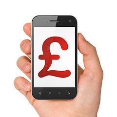 Image showing Currency concept: Pound on smartphone