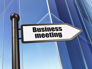Image showing Business concept: sign Business Meeting on Building background