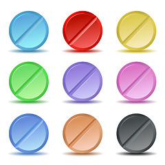 Image showing Set of color pill icons