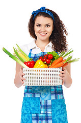 Image showing Girl with vegetables