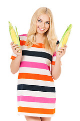 Image showing Woman with maize