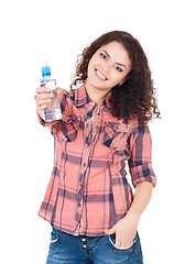 Image showing Girl with bottle of water