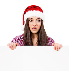 Image showing Girl in Santa hat