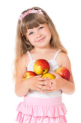 Image showing Girl with apple