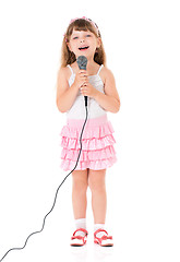 Image showing Girl with microphone