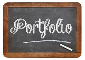 Image showing portfolio word on blackboard