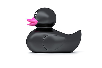 Image showing black rubber duck