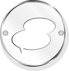 Image showing speech bubble web app button icon isolated on white