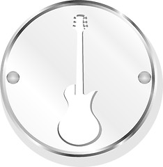 Image showing electric guitar icon button isolated on white