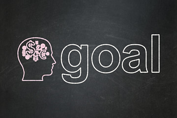 Image showing Marketing concept: Head With Finance Symbol and Goal
