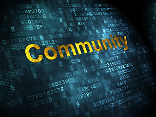 Image showing Social network concept: Community on digital background