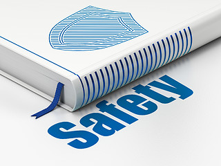 Image showing Protection concept: book Shield, Safety on white background