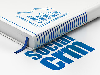 Image showing Business concept: book Decline Graph, Social CRM on white background