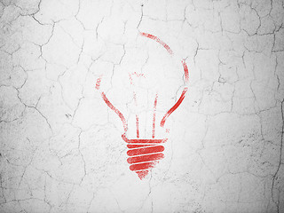 Image showing Business concept: Light Bulb on wall background