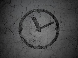 Image showing Time concept: Clock on grunge wall background