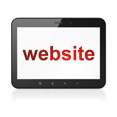 Image showing Web development concept: Website on tablet pc computer