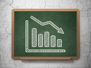 Image showing Finance concept: Decline Graph on chalkboard background