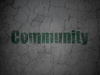 Image showing Social network concept: Community on grunge wall background