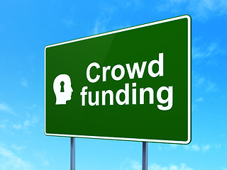 Image showing Business concept: Crowd Funding and Head With Keyhole