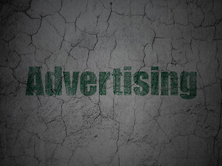 Image showing Marketing concept: Advertising on grunge wall background