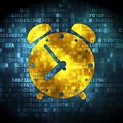 Image showing Time concept: Alarm Clock on digital background