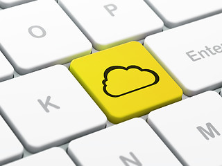 Image showing Cloud networking concept: Cloud on computer keyboard background