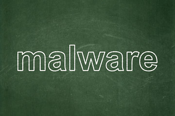 Image showing Protection concept: Malware on chalkboard background