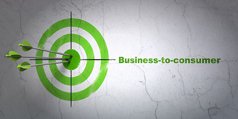 Image showing Business concept: target and Business-to-consumer on wall