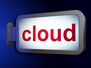 Image showing Cloud networking concept: Cloud on billboard background